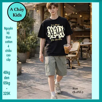 Quần áo bé trai size lớn in chữ mang phong cách cá tính dành cho bé lớn đi chơi , đi du lịch