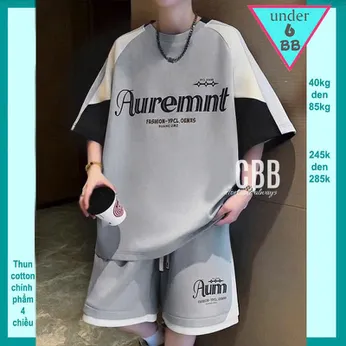 Quần áo bé trai size lớn in chữ Auremnt phong cách cá tính dành cho tuổi teen đi chơi , đi học