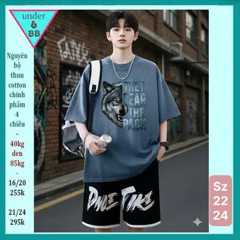 Quần áo bé trai size lớn in hình Chó Sói siêu ngầu cho bé lớn đi chơi , đi học