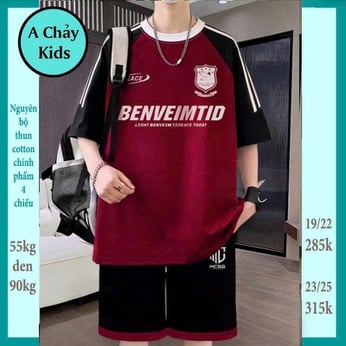 Quần áo bé trai size lớn in chữ BENVEIMTID phong cách tuổi teen cá tính cho bé diện đi chơi , đi học