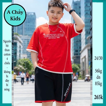 Quần áo bé trai size lớn in chữ BKZHJIE phong cách cá tính cho bé đi chơi , đi học