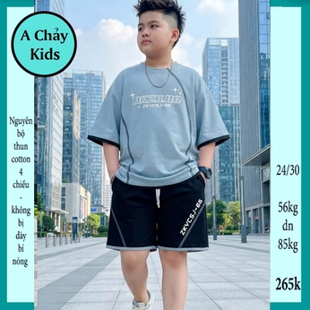 Quần áo bé trai size lớn in chữ BKZHJIE phong cách cá tính cho bé đi chơi , đi học