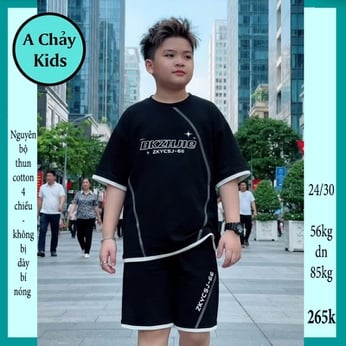 Quần áo bé trai size lớn in chữ BKZHJIE phong cách cá tính cho bé đi chơi , đi học