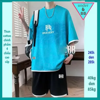 Quần áo bé trai size lớn in chữ BRAVERY phối màu loang mang phong cách cá tính dành cho tuổi teen đi chơi , đi học
