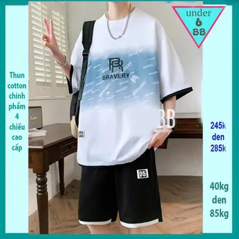 Quần áo bé trai size lớn in chữ BRAVERY phối màu loang mang phong cách cá tính dành cho tuổi teen đi chơi , đi học