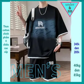 Quần áo bé trai size lớn in chữ BRAVERY phối màu loang mang phong cách cá tính dành cho tuổi teen đi chơi , đi học
