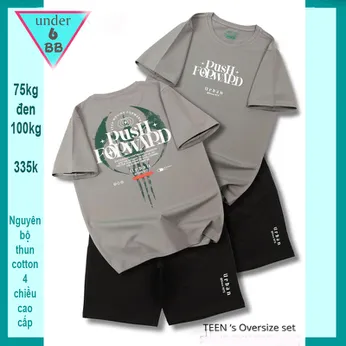 Quần áo bé trai size lớn in chữ cá tính - mã xám 023 