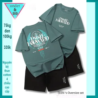 Quần áo bé trai size lớn in chữ cá tính - mã xanh 023 