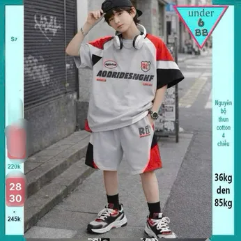 Quần áo bé trai size lớn in chữ phong cách cá tính cho bé lớn diện đi chơi , đi học 
