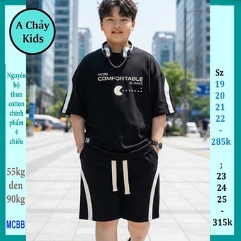 Quần áo bé trai size lớn in chữ COMFORTABLE phong cách cá tính dành cho tuổi teen diện phố