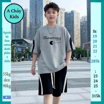 Quần áo bé trai size lớn in chữ COMFORTABLE phong cách cá tính dành cho tuổi teen diện phố