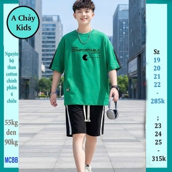 Quần áo bé trai size lớn in chữ COMFORTABLE phong cách cá tính dành cho tuổi teen diện phố