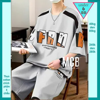 Quần áo bé trai size lớn in chữ FRN phong cách cá tính dành cho tuổi teen đi chơi , du lịch