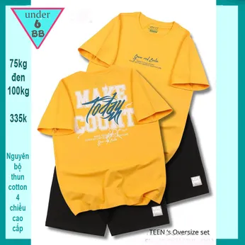 Quần áo bé trai size lớn in chữ phong cách dành cho tuổi teen đi chơi ,đi học