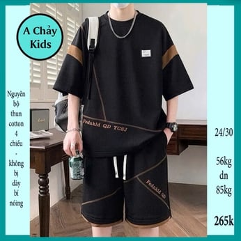 Quần áo bé trai size lớn in chữ phong cách hàn quốc cá tính dành cho tuổi teen đi chơi , đi học