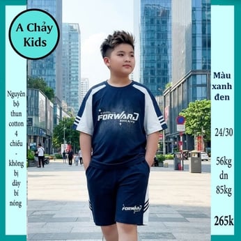 Quần áo bé trai size lớn in chữ phong cách cá tính cho bé đi chơi ,đi học