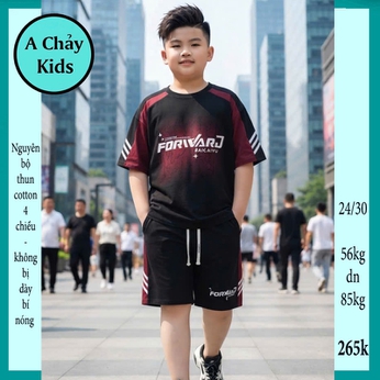 Quần áo bé trai size lớn in chữ phong cách cá tính cho bé đi chơi ,đi học
