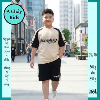 Quần áo bé trai size lớn in chữ phong cách cá tính cho bé đi chơi ,đi học