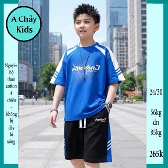Quần áo bé trai size lớn in chữ phong cách cá tính cho bé đi chơi ,đi học