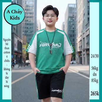 Quần áo bé trai size lớn in chữ phong cách cá tính cho bé đi chơi ,đi học