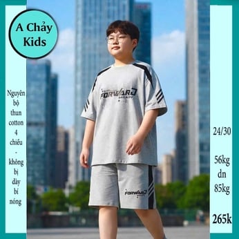 Quần áo bé trai size lớn in chữ phong cách cá tính cho bé đi chơi ,đi học