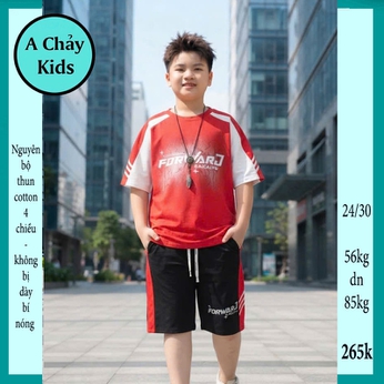 Quần áo bé trai size lớn in chữ phong cách cá tính cho bé đi chơi ,đi học