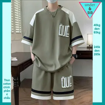 Quần áo bé trai size lớn in chữ QUE phong cách cá tính dành cho tuổi teen đi chơi , đi học