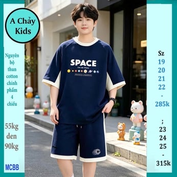 Quần áo bé trai size lớn in chữ SPACE phong cách tuổi teen cá tính cho bé diện phố