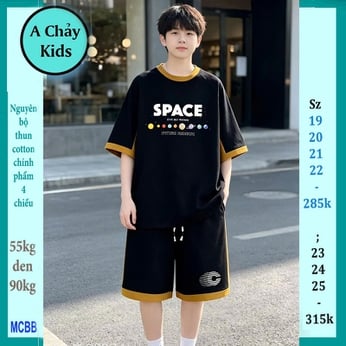 Quần áo bé trai size lớn in chữ SPACE phong cách tuổi teen cá tính cho bé diện phố