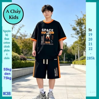 Quần áo bé trai size lớn in chữ SPACE Phi Hành Gia phong cách tuổi teen cá tính cho bé diện phố 