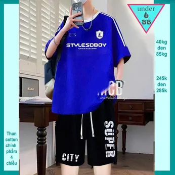 Quần áo bé trai size lớn in chữ STYLESBOY phong cách cá tính dành cho tuổi teen đi chơi , du lịch