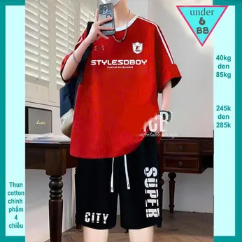 Quần áo bé trai size lớn in chữ STYLESBOY phong cách cá tính dành cho tuổi teen đi chơi , du lịch