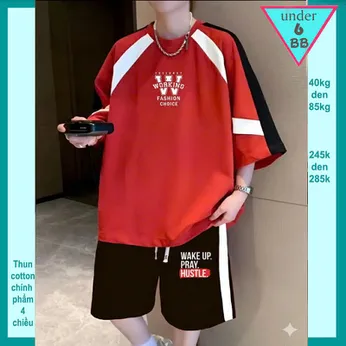Quần áo bé trai size lớn in chữ W phối màu cá tính cho bé lớn diện đi chơi , đi học