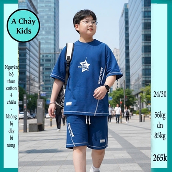 Quần áo bé trai size lớn in Ngôi Sao phong cách đơn giản dành cho tuổi teen đi chơi , đi học