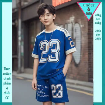 Quần áo bé trai size lớn in số 23 phong cách thể thao cá tính dành cho tuổi teen đi chơi ,đi học