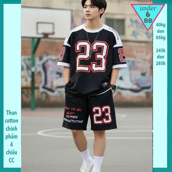 Quần áo bé trai size lớn in số 23 phong cách thể thao cá tính dành cho tuổi teen đi chơi ,đi học