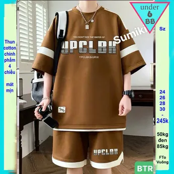 Quần áo trẻ em cỡ lớn in chữ UPCLBK phong cách cá tính dành cho bé lớn diện đi chơi , du lịch