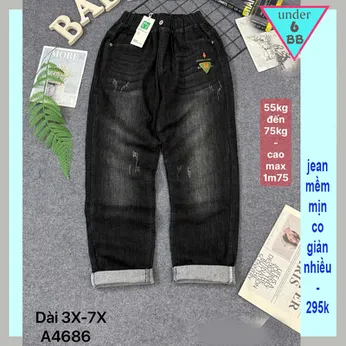 Quần jean dài bé trai ( A4686 - 55kg đến 75kg )