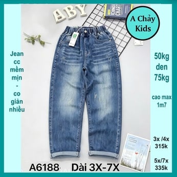 Quần jean dài bé trai ( HA-A6188 - 50kg đến 75kg )