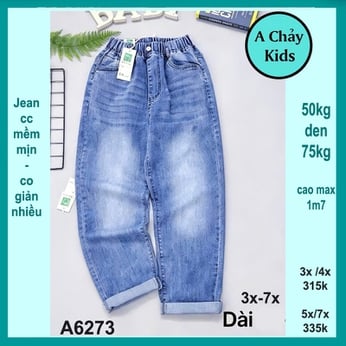 Quần jean dài bé trai ( HA-A6273 - 50kg đến 75kg )