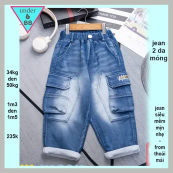 Quần jean dài bé trai ( SM-001- 34kg đến 50kg )