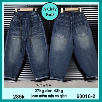 Quần jean dài bé trai ( T60016-2 - 27kg đến 43kg )