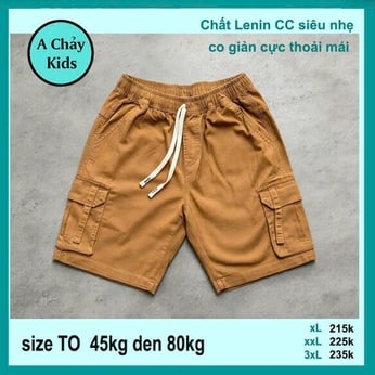 Quần kaki bé trai ( chất vải Lenin ) có túi hộp đơn giản dễ phối áo cho bé diện phố , du lịch