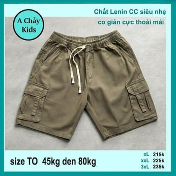 Quần kaki bé trai ( chất vải Lenin ) có túi hộp đơn giản dễ phối áo cho bé diện phố , du lịch