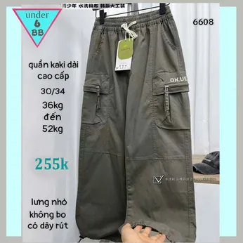 Quần kaki dài bé trai cao cấp ( Mã 6608 - 36kg đến 52kg )