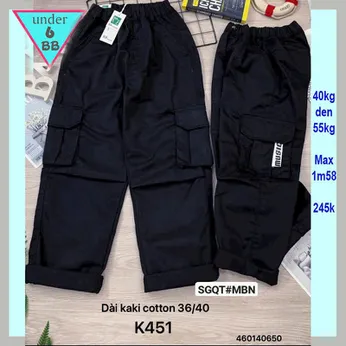 Quần kaki dài bé trai ( Mã : K451 - 40kg đến 55kg ) ống suông túi hộp