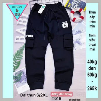 Quần thun dài bé trai cao cấp ( T519 - 40kg đến 60kg )