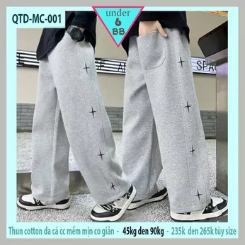 Quần thun dài bé trai (Mã :QTD - MC001 - 45kg đến 90kg )