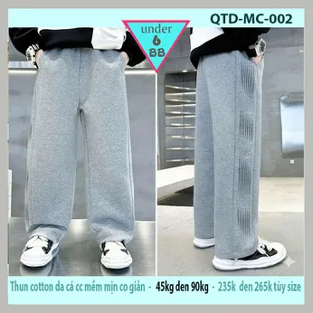 Quần thun dài bé trai (Mã :QTD - MC002 - 45kg đến 90kg )