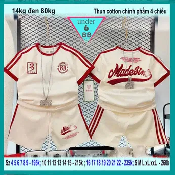 Set bộ bé trai in chữ phối viền tay áo mang phong cách cá tính cho bé đi chơi , đi học